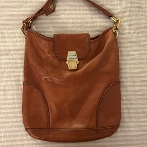 TORY BURCH TAN LEATHER SHOULDER BAG